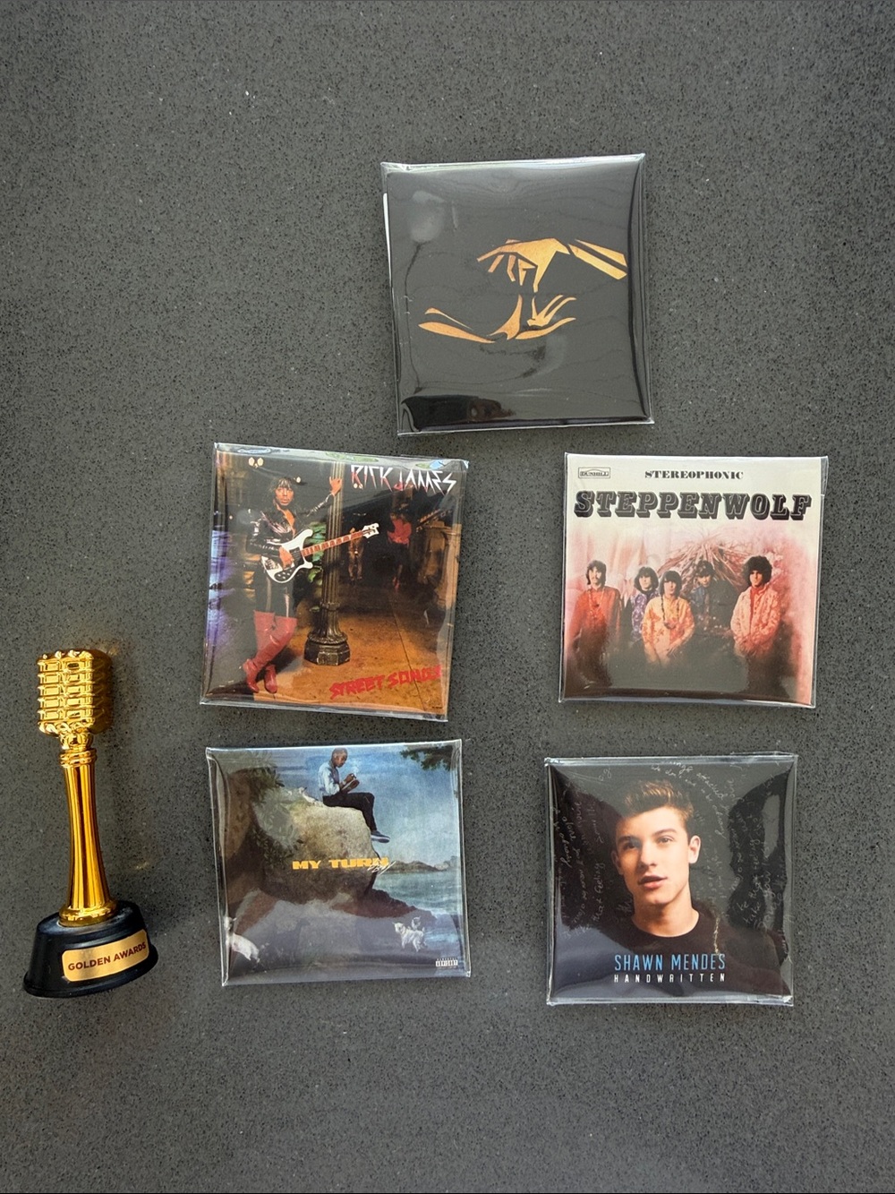Assorted Music Album mini brand - rare gold microphone